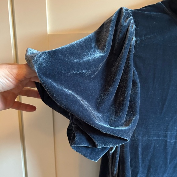 Free People Claudia Velvet Puff Sleeve Blouse - Picture 6 of 15